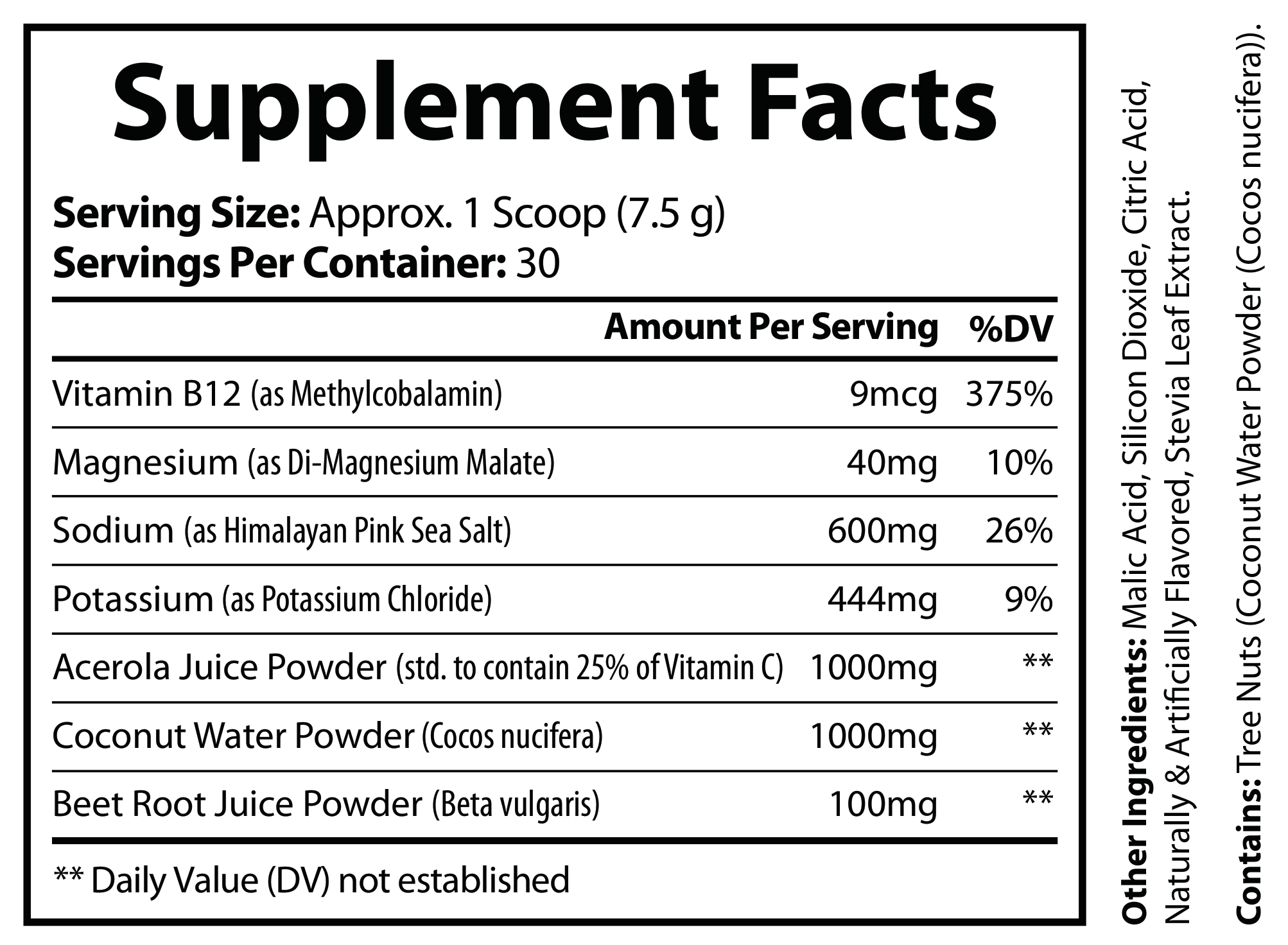 ROC617 Supplement Facts panel, including Daily Values and footnotes