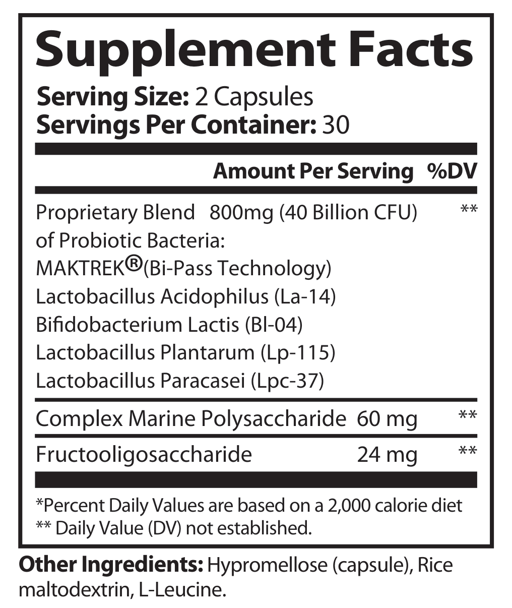 ROC816 Supplement Facts panel, including Daily Values and footnotes